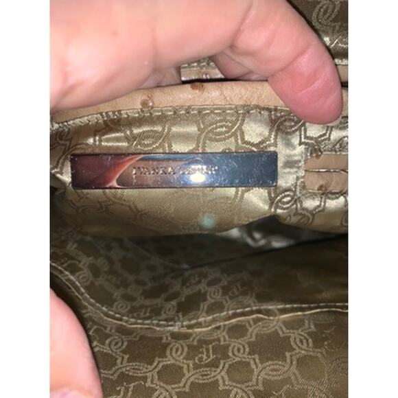 Ivanka Trump Beige Faux Ostrich Vegan Leather‎ Shoulder Bag Women - Picture 8 of 8